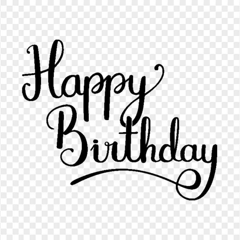 HD Black Happy Birthday Calligraphy Text Words PNG | Citypng