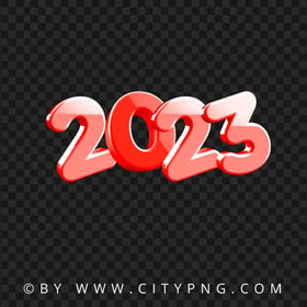 PNG Text Numbers 3D Red 2023