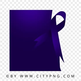 Colon Cancer Square Template With Blue Ribbon Design PNG
