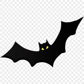 HD Black Bat Halloween Silhouette With Yellow Eyes
