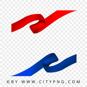 Blue And Red USA Flag Colors Ribbons HD PNG