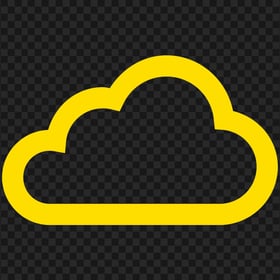 PNG Yellow Outline Cloud Silhouette Icon