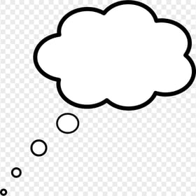 PNG Black & White Cartoon Thought Think Idea Cloud