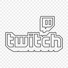 HD Twitch Black Outline Logo Transparent Background PNG