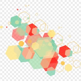 Multicolored Hexagon Shapes Abstract HD PNG