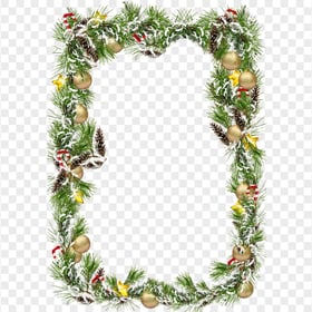 PNG Decorated Christmas Xmas Snowy Frame
