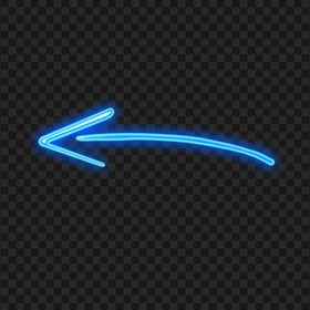 HD Curved Blue Neon Arrow Pointing Left PNG