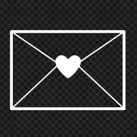 Love Letter White Outline Icon PNG IMG