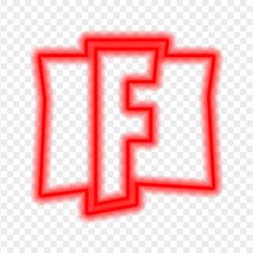HD Fortnite Red Neon F Logo Letter PNG
