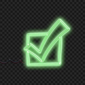 HD Green Neon Check Mark Tick Box Sketch Icon Transparent Background