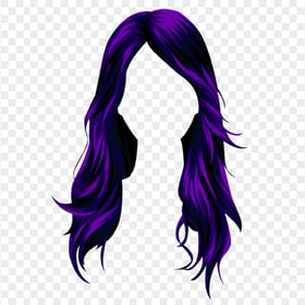 HD Purple Stardoll Cartoon Anime Long Hair PNG