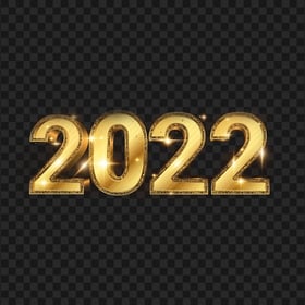 Golden 2022 Happy New Year Illustration FREE PNG