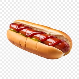 HD American Hotdog Sandwich with Red Sauce and Pickle