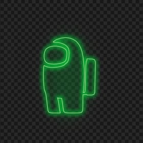 HD Neon Among Us Green Character PNG