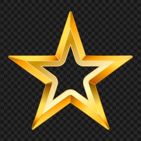 Yellow Gold Outline Star FREE PNG