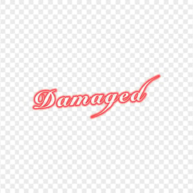 HD Joker Damaged Word Text Red Neon Style PNG