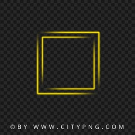 Neon Yellow Square Double Frame PNG IMG
