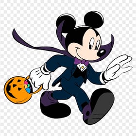 Mickey Mouse Halloween Costume Hodling a Pumpkin