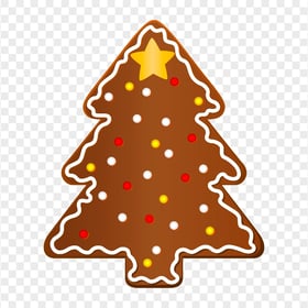 Vector Cartoon Brown Gingerbread Christmas Tree PNG