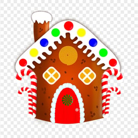 Cartoon Decorated Christmas Gingerbread House PNG