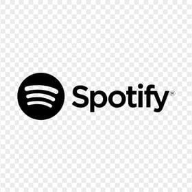 Spotify Black Text Logo Transparent Background