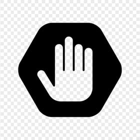 HD Outline Hand Stop Silhouette On Black Road Stop Sign PNG