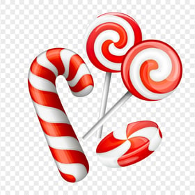 HD Vector Cartoon Lollipop On Stick Spiral Candy PNG