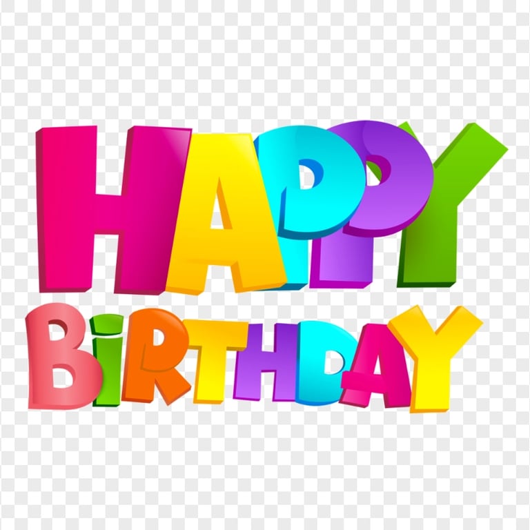 HD Happy Birthday 3D Colorful Text Transparent PNG | Citypng