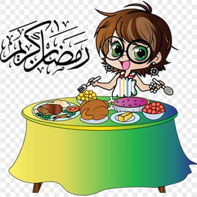 Girl Child Cartoon Ftour Character Ramadan
