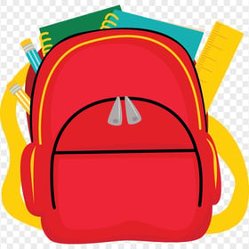 Clipart Cartoon School Backpack With Supplies