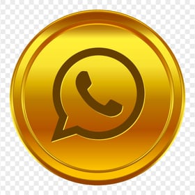 HD Golden Gold Whatsapp Wa Whats Coin Style Icon PNG