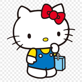Lovely Hello Kitty Holding Bag Transparent PNG