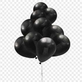 HD Beautiful Group Of Black Balloons PNG