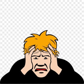 Cartoon Man Sick Pain Migraine Headache Clipart