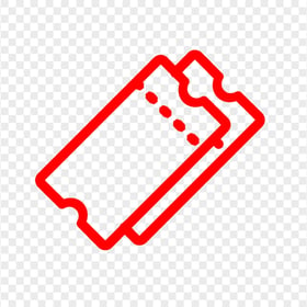 Transparent HD Outline Red Ticket Icon