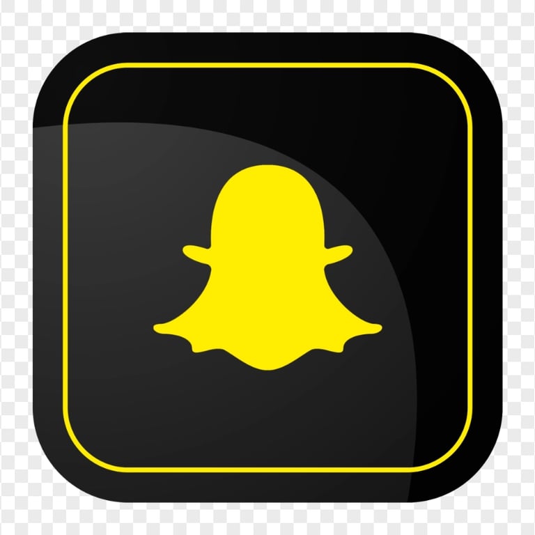 HD Snapchat Square Luxury Black & Yellow Logo Icon PNG | Citypng