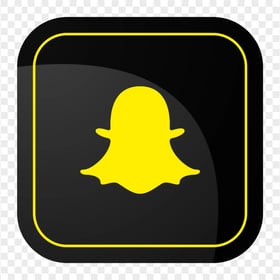 HD Snapchat Square Luxury Black & Yellow Logo Icon PNG