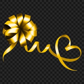 Yellow Gold Gift Bow PNG Image