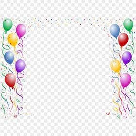 Birthday Party Celebration Balloons Confetti PNG