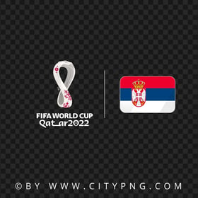 Serbia Flag With Fifa Qatar 2022 World Cup Logo PNG