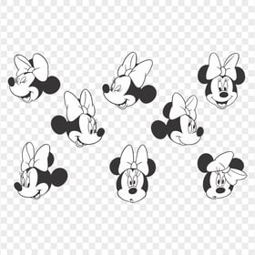 Minnie Mouse Face Pattern Image PNG