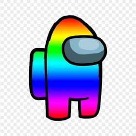 HD Among Us Rainbow Character PNG