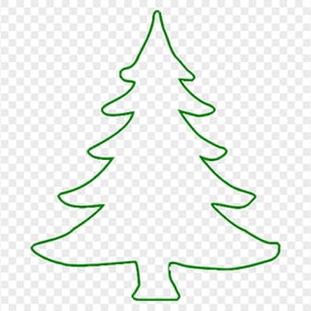 HD Simple Green Outline Christmas Tree PNG