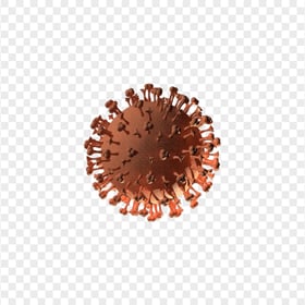 3D Brown Bacteria Coronavirus Icon Structure