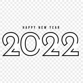 HD Creative Black & White Happy New Year 2022 PNG