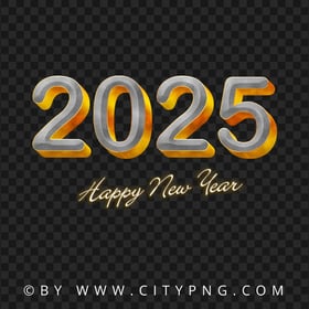 Gold 2025 Happy New Year Without Spakling Stars PNG