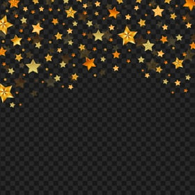 Floating Golden Stars Top Border PNG