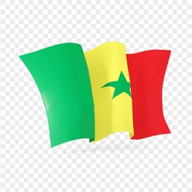 Senegal Illustration Waving Flag Icon