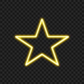 HD Yellow Neon Star Transparent PNG