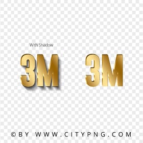 3 Million Number Text Gold Effect Transparent PNG